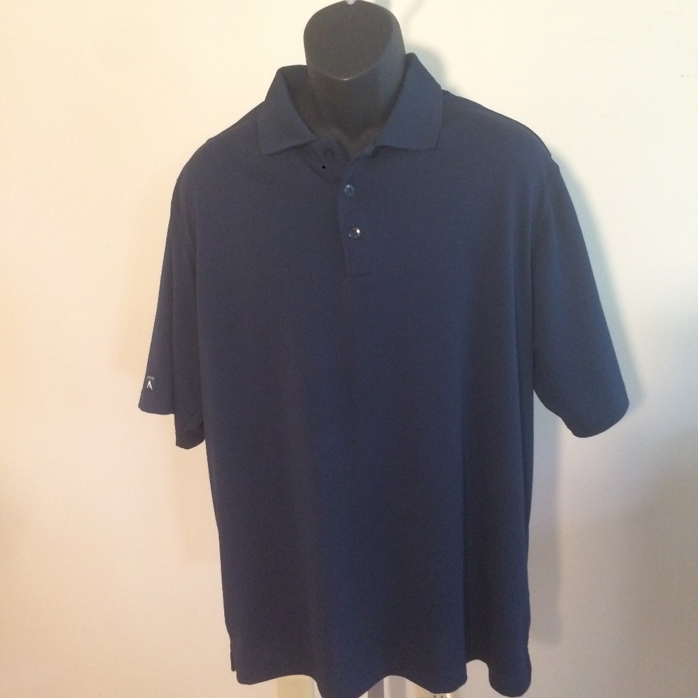 MENS L SHIRT GOLF CHANNEL POLO NAVY SHORT SLEEVE